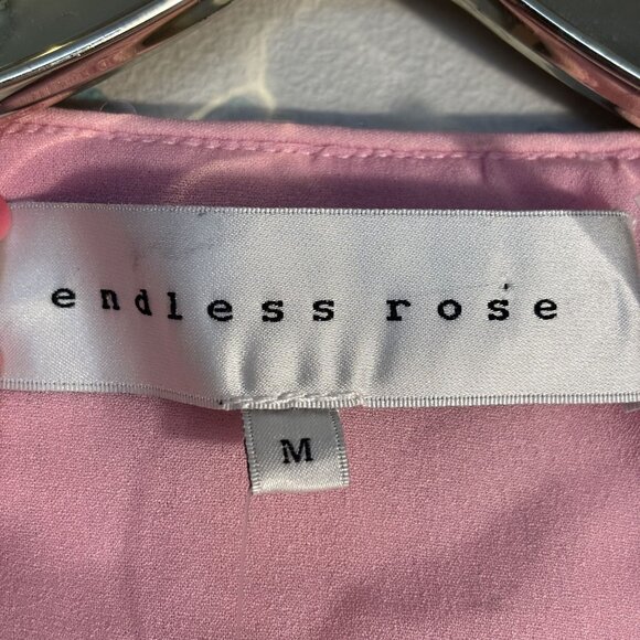 Endless Rose Pink Tweed Mini Dress With Sequins & Buttons Size M Sleeveless - Picture 4 of 16